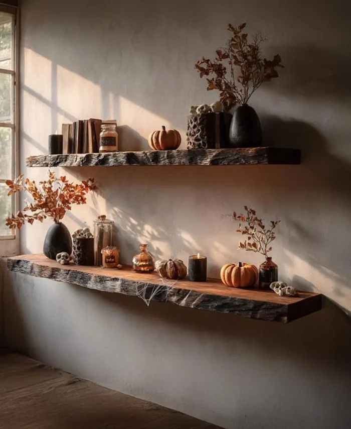 Entryway Floating Shelf Solid Wood Small
